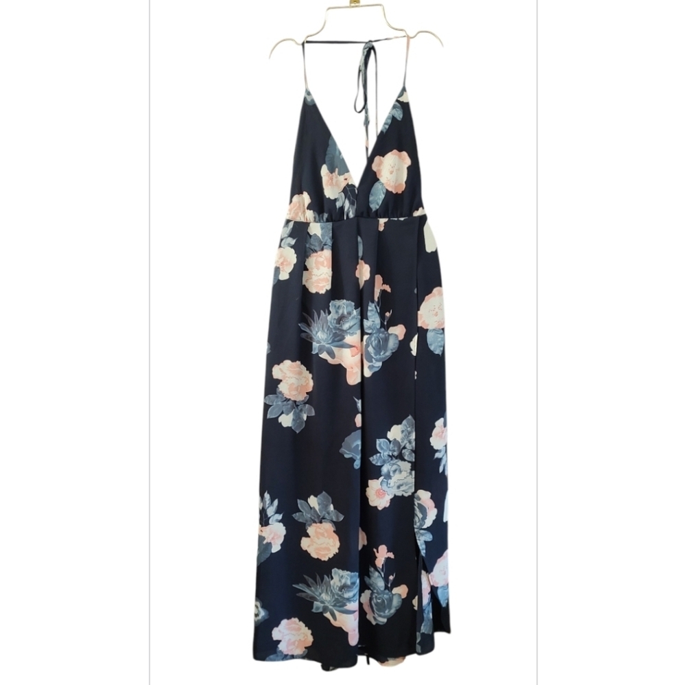 Floral Backless Sleeveless Maxi Dress
